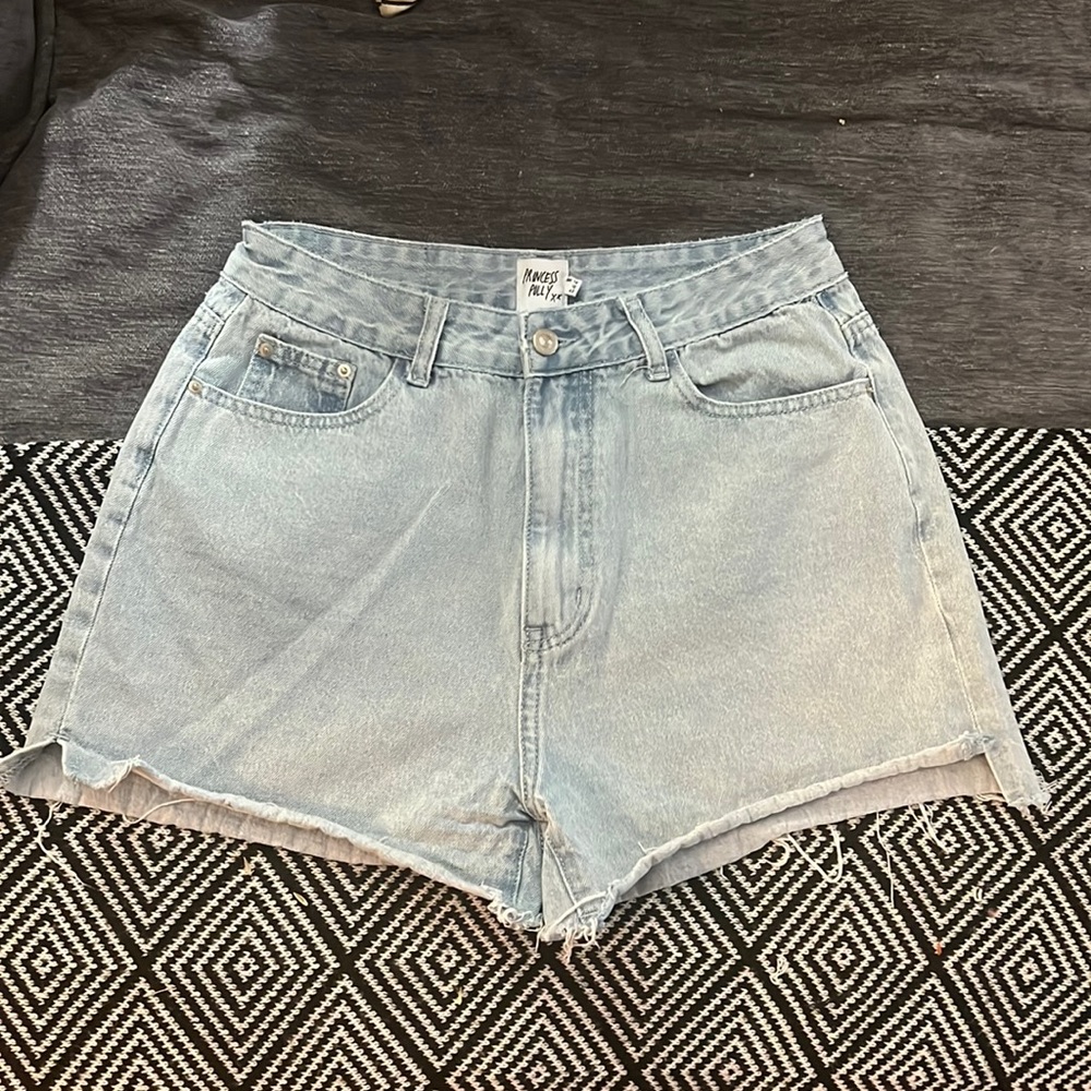 Princess Polly Medium Wash Denim Shorts: Size 10